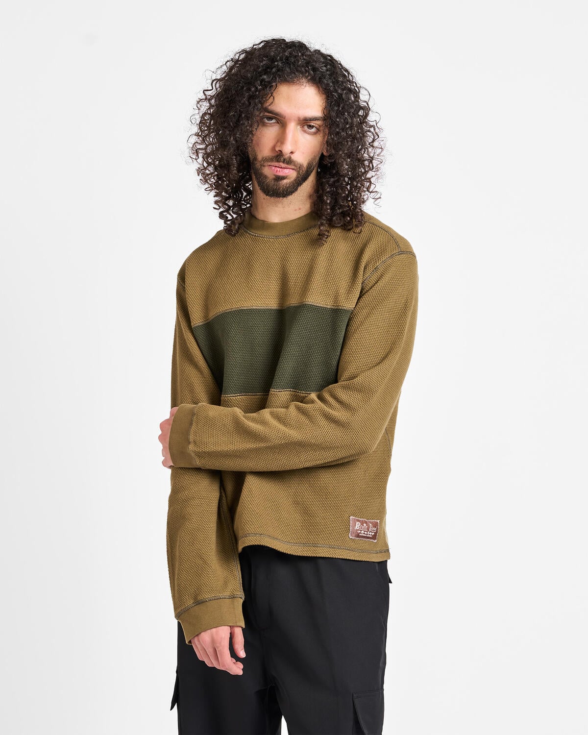 Brain Dead Thermal Long Sleeve Tee | P26T01004833-oli | AFEW STORE